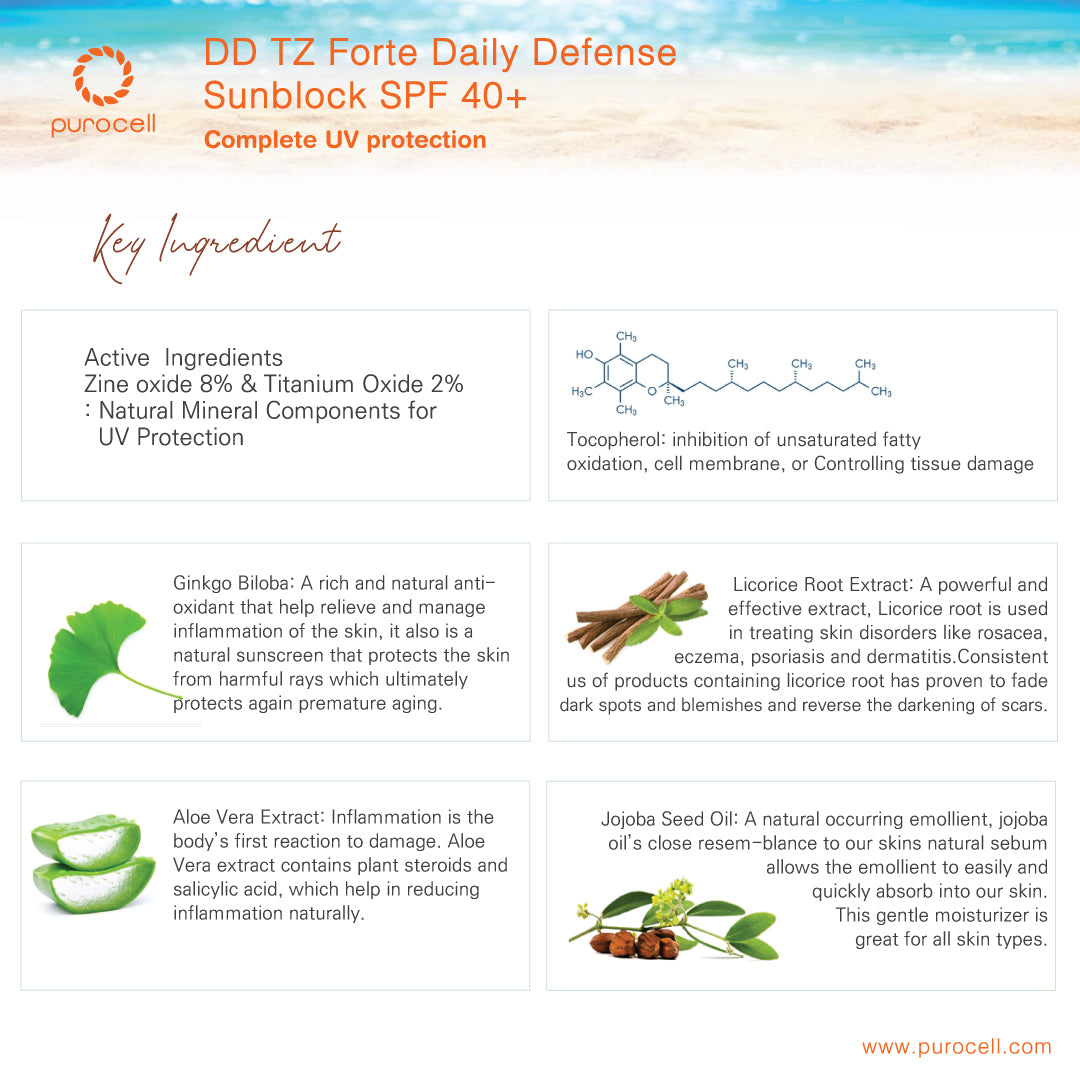 Free 1 DD TZ FORTE Daily Defence Sunblock & 1 Botanical Toning Mist - purocell