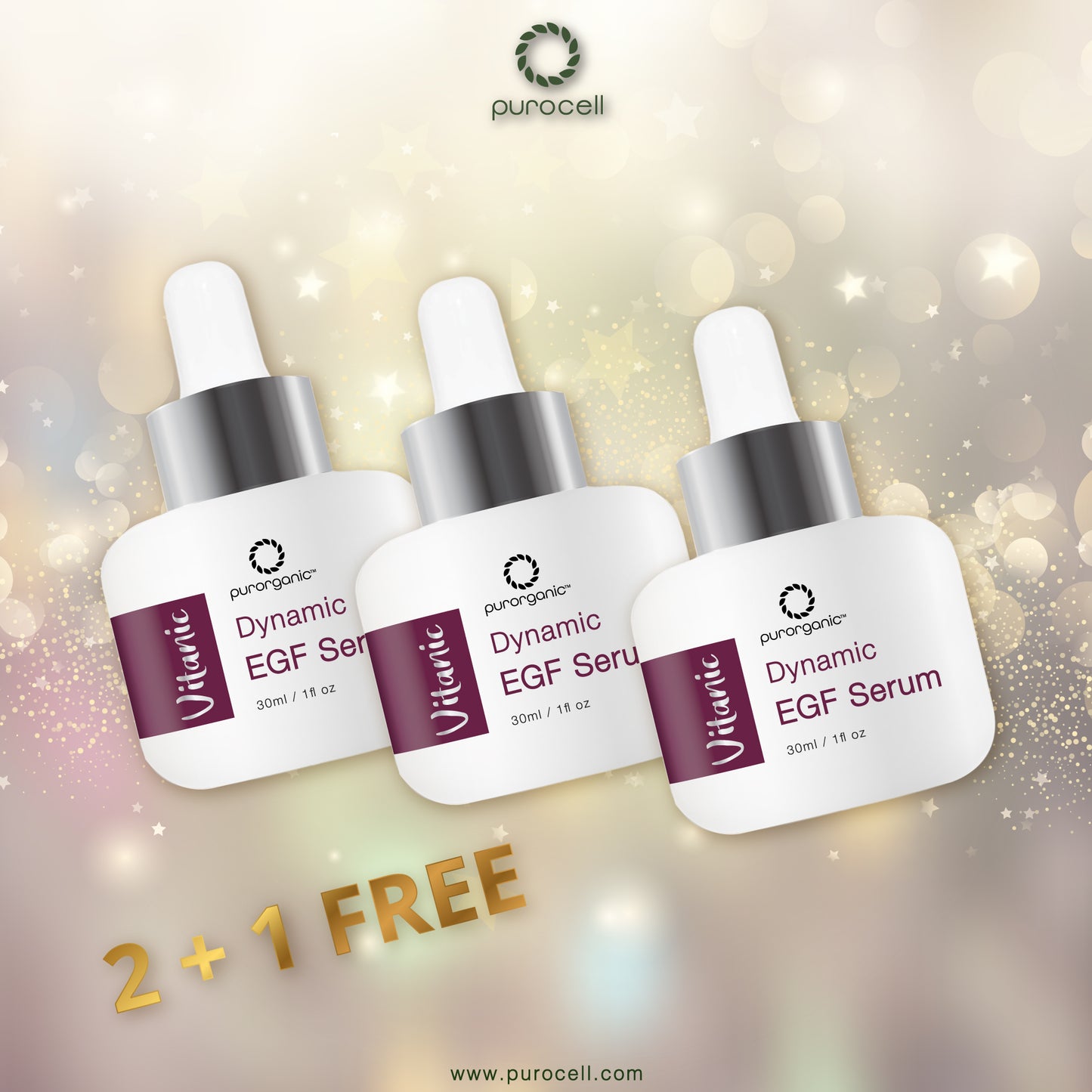 Buy 2 Get 1 Free Vitanic Dynamic EGF Serum