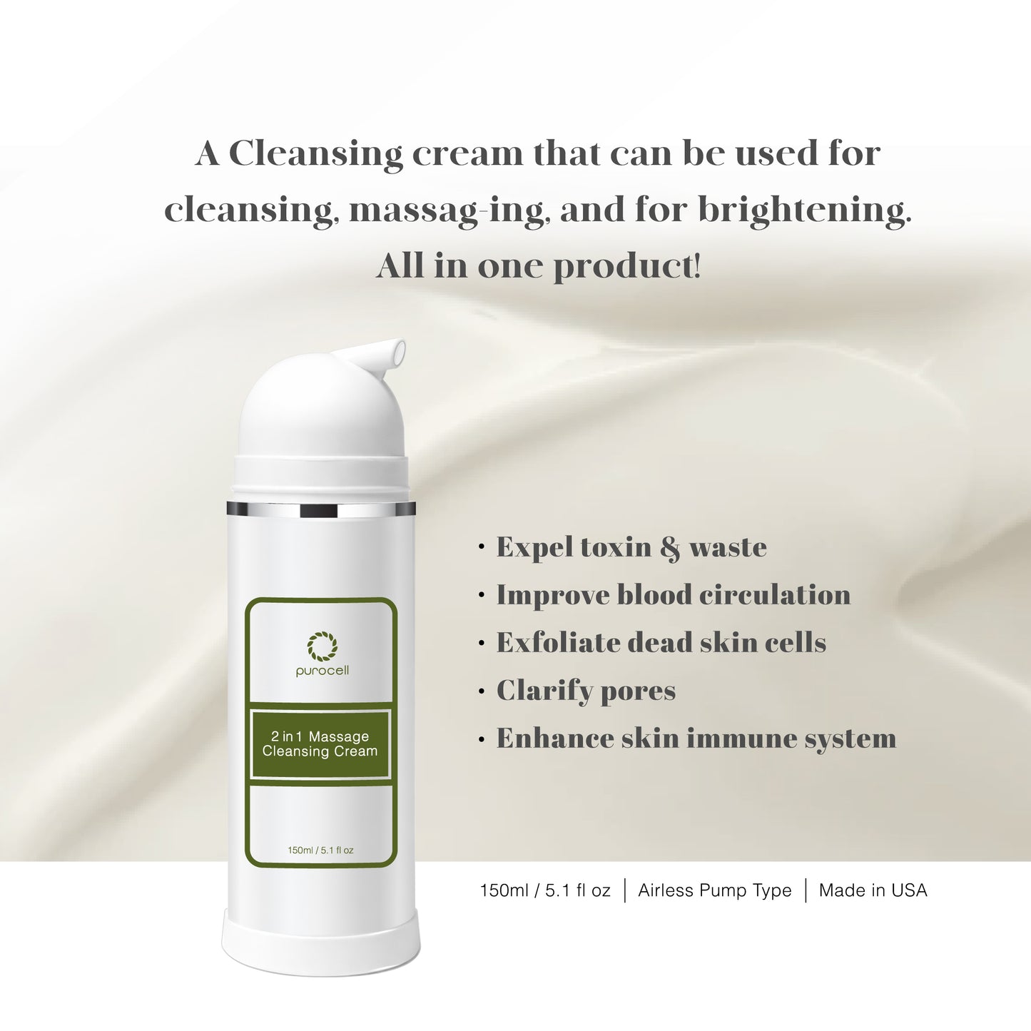 2 in 1 Massage Cleansing Cream + 2 Free Bonus - purocell