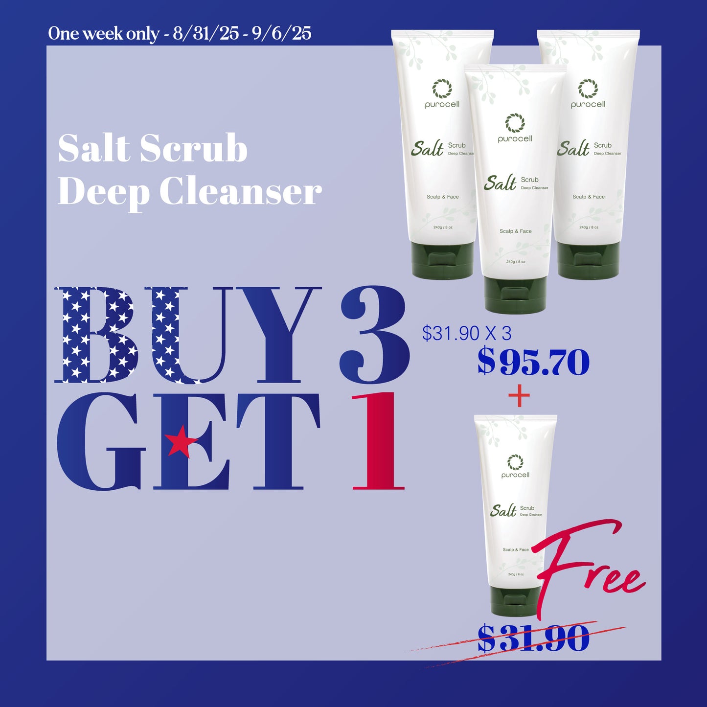 Salt Scrub Deep Cleanser BUY3 GET1 FREE