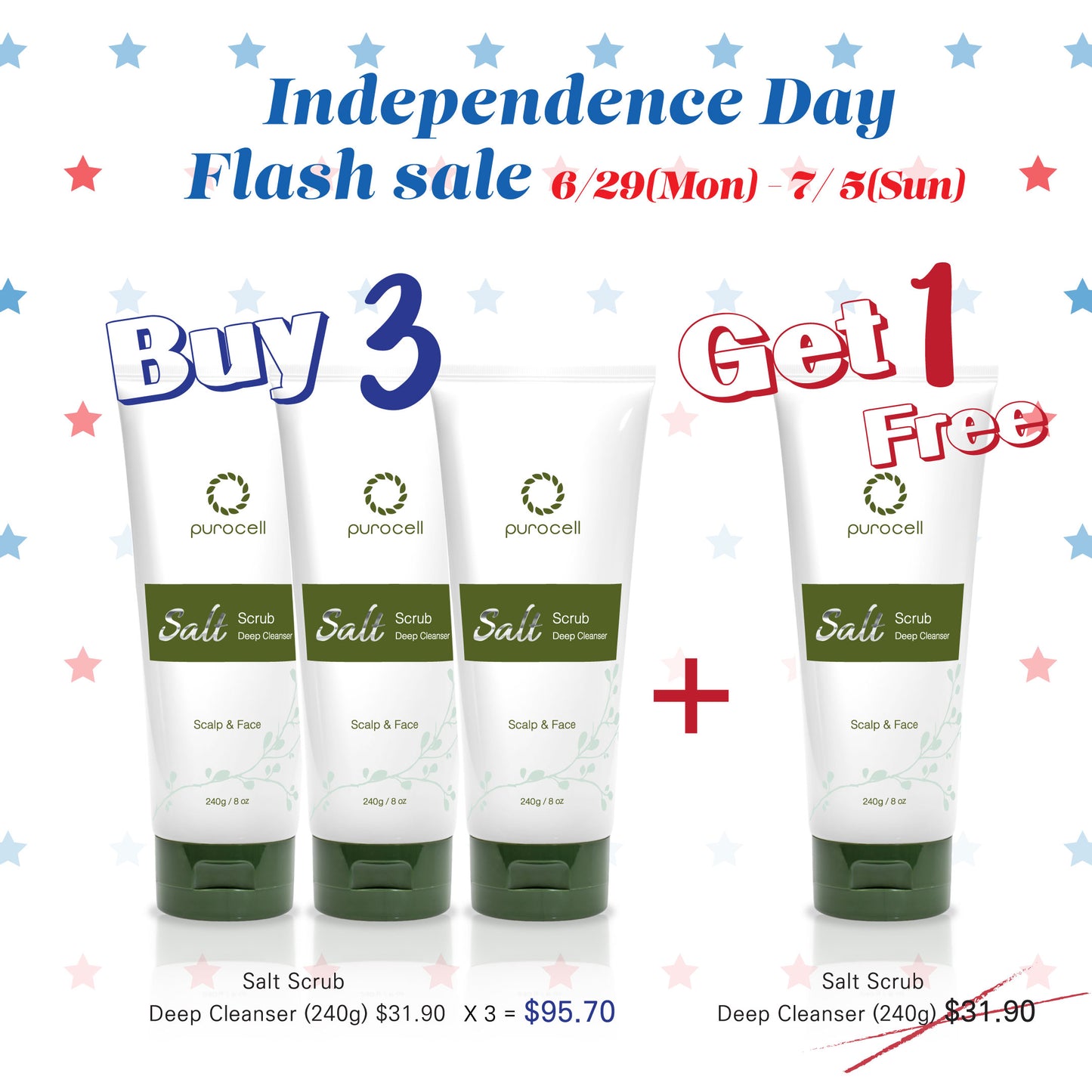 Independence Day Sale | Buy 3 Get 1 FREE Salt Scrub Deep Cleanser