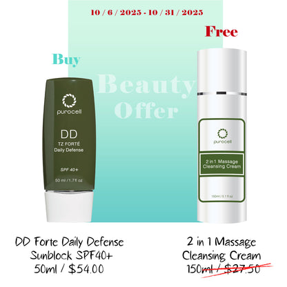 DD TZ FORTE Daily Defense Sunblock SPF40m+  2 in 1 Massage Cleansing Cream